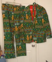 Mens Two Button Christmas Gentleman Tuxedo Suit Party Blazer/pants Jacketsz xl