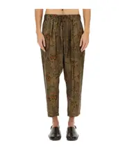 Drawstring Casual Pants L Green