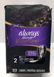 Always Discreet Boutique Incontinence Liners, Size 2, Very Light, Long, 32...