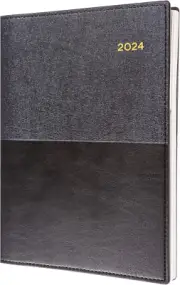 Vanessa 2024 Diary - Day to Page, Size A4, Black