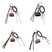 Mini Leopard Print Purse Keychain Bag Charm Pendant for Handbag or Backpac