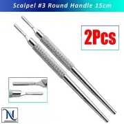 Round Handle Scalpel - Medical Grade, Compatible with Blades #10, 10A, 11, 12