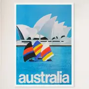 Galrie Sydney Harbour Vintage Travel Poster Retro Australian Wall Art Print Home Décor, White Frame, 70 x 100cm (28 x 40inch)