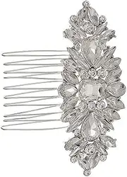 VINTORKY 1Pc Silver Crystal Headpiece Comb Clip Elegant Hair Accessory for Brides Ladies for Weddings Dining College Events Vintage Style Tuck Comb for All Occasions