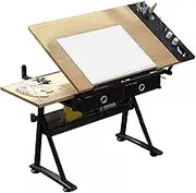 Drafting Tables, Drawing Table, Architect Table, Diamond Painting Table, Height Adjustable, with Storage Drawer, for Work Study