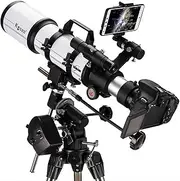 Telescope,80mm Aperture 600mm AZ Mount Astronomical Refracting,Multi-Coated Optics Durable,PortableTelescope with Tripod, and Finders Scope