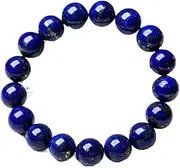 [QJZM] Lapis Lazuli Bracelets Men Natural Energy Lazuli Bracelet Polished 8mm Lazurite Beads Bangle Pulsera Women Jewelry Gift-21cm_