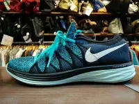 在飛比找Yahoo!奇摩拍賣優惠-NIKE FLYKNIT LUNAR 2 綠黑藍 白勾 編織