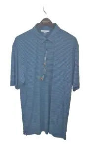 Greg Norman Polo Mens 2XL Blue Stripe ML75 Performance Play Dry Short Sleeve NEW