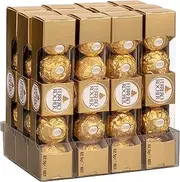 Ferrero Rocher Premium Pralines Milk & Hazelnut Chocolate Gift Boxes, Individually Wrapped Gifts, 12 Packs (62.5g each)