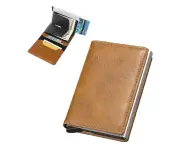 Credit Card Holder New Leather Men's Money Cash Wallet Clip RFID Blocking Purse-Yellow