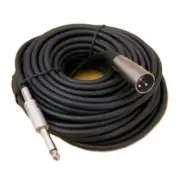 50FT XLR 3-Pin Male to 1/4" Mono Plug Mic Microphone Audio Cord Cable 50' Ft