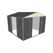 Build-a-Shed 3.0 x 3.0 x 2.3m Dual Double Sliding Door Shed - Grey