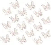 uxcell 20Pcs Butterfly Appliques Embellishments, 2 inches Double Layer Lace Organza Butterfly Patches Sew On Appliques for Wedding Bride Dress Clothes Hat Curtain, Champagne