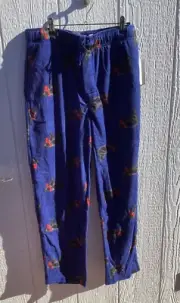 GEOFFREY BEENE MENS FLANNEL SLEEP PANTS BLUE BLACK PLAID SIZE XL PULL STRING NWT