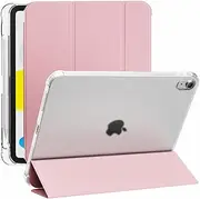 ZOPSGYU Case for iPad (A16) 11th Generation 11 Inch 2025/ 10th Generation 10.9 Inch 2022 with Pencil Holder, Slim Shell Stand Cover with Frosted Back, Supports Auto Wake/Sleep & Touch ID, Pink