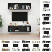 2x Wall-mounted TV HiFi Cabinet Stand Lowboard Chipboard Multi Colours vidaXL