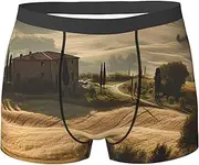[QMNEHJ] View of Typical Tuscany Landscape Men's Boxer Briefs Breathable Stretch Underwear Moisture-Wicking Trunks for Men