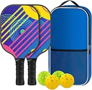 Ergonomic Handle Paddle Kit, Ball Control Training Paddle, Portable Sports Paddle Set, Hole Ball Game Set, Court Training Hole Ball Sets 15.75 x 7.72 x 0.63in for Venues, Courts, and Social Events