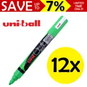12x Uni Chalk Marker Boards Glass Removable Stays In Rain PWE-5M GREEN