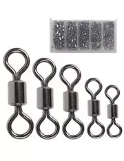 Fishing Barrel Swivels Set, 210pcs Rolling Bearing Snap Connector for Fishing