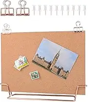 Cork Board Bulletin Board for Walls with Stand,Creative Desktop Cork Board Memo Board Office Ins Notice Board Photo Wall Reminder Display Double-Sided Design