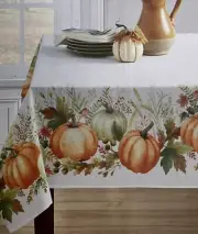 Benson Mills Autumn Gathering Pumpkin Jacquard Tablecloth 60” X 102”