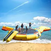 Inflatable Lake Trampoline, Water Diving Platform for Adults and Children Swimming Pool in Summer, Sports Trampoline with Slides and Ladders, Water Floating Bed Interesting