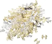 AUTSUPPL 100pcs Bow Knot Charms for Nail Art Flatback Kawaii Embellishments Shiny Metal Jewels for Women for DIY Manicure Cheerleading Nail Decorations