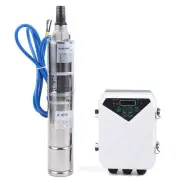 3" DC 48V Solar Water Pump Submersible Deep Bore Well Pump & MPPT Controller USA