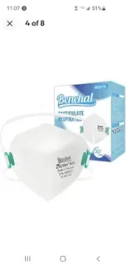 Benehal Particulate Respirator MS8225 masks NIOSH N95 (30 Pack) Exp 12/26