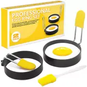 Egg Rings for Frying Eggs and Egg Muffins, round Egg Shaper Mold, 2.9" Stainless