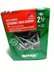 SPAX #8 X 2-1/2" / 1-1/2" Deck Screws HCR-X COATED T-20 Drive Wood/Composite
