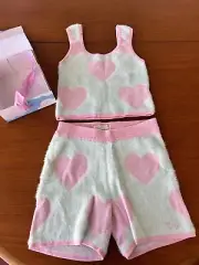 BNWT peter alexander set Size XS Fluffy Heart Short & Tank
