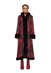 [Club Exx] Disco Fusion Hooded Duster - Red