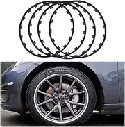 Rim Protector Alloy Wheel Protectors Car Wheel Rim Protector Ring Car Vehicle Wheel Rims Protectors Decor Strip 4 Pcs / 16-20In G20240113(Color:Red,Size:16in)(Black,18in)