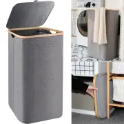 Laundry Basket Folding Bin Bag Hamper WithLid 100L Dirty Washing Clothes Storage