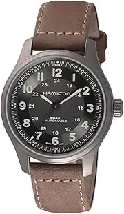 [Hamilton] H70545550 Men's Khaki Field TITANIUM Watch, Black Dial, Titanium Sapphire Glass, Automatic Winding, Water Resistant to 10 ATM, 1.6 inches (42 mm), Swiss Watch, Black