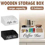 Wooden Coffee Capsule Storage Box Desktop Tea Bag Rack Organizer for Counter