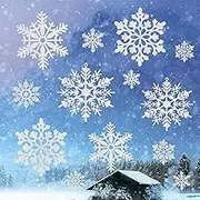 36pcs Snowflake Cut-Outs, 3 Styles Glitter Snowflake Cutouts Winter Snowflake Paper Decorations Bulletin Board Stickers Winter Theme Cutouts for Christmas Party Favor Classroom