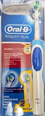 Oral-B Vitality Plus Floss Action Rechargeable Electric Toothbrush 2 HEADS PU o