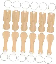 FOYTOKI 12Pcs Bamboo Trolley Tokens Portable Shopping Trolley Remover Keychains Bamboo Material for Everyday Use
