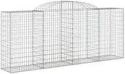 Arched Gabion Baskets 4 pcs Galvanised Iron - 300x50x120/140 cm Garden Planters for Outdoor & Landscaping, Rust-Resistant & Durable Decorative Pots
