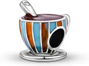 [Mon & Sons] Unicorn Wedding Engagement Love Heart Dog Coffee Mushroom Mum Charm Bead Pendant 925 Sterling Silver Compatible With Pandora Charm Moments Bracelet