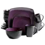 Gibson Home Dinnerware Set 16-Pcs Stoneware Casual Purple Finish (Service for 4)