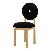 Wubin Boucle Solid Oak Round Dining Chair (Set of 2)