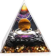KyeeaDIY Healing Crystals Pyramid and Healing Stones, Orgone Pyramid Positive Energy Amethyst Crystal Orgonite Healing Stones Pyramid for Resist Stress, Home Décor (A)