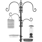 91 in. Steel Multi-Feeder Kit Stand for Attracting Wild Birds with 2 Bird Mesh