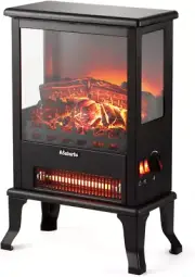 Suburbs TS17Q Infrared Electric Fireplace Stove, 19" Freestanding Stove Heater w