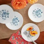 PIONEER WOMAN SET OF 4 EVIE BLUE FLOWERS CORELLE APPETIZER PLATES NIB